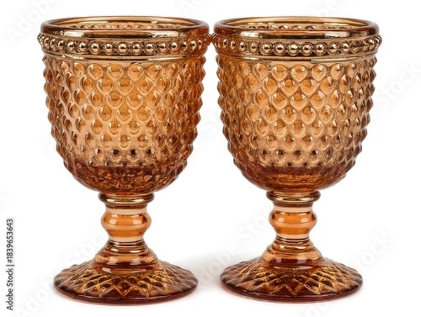 Fototapeta Delicate stemware adorned with mother-of-pearl mosaic and refined metallic details for timeless charm