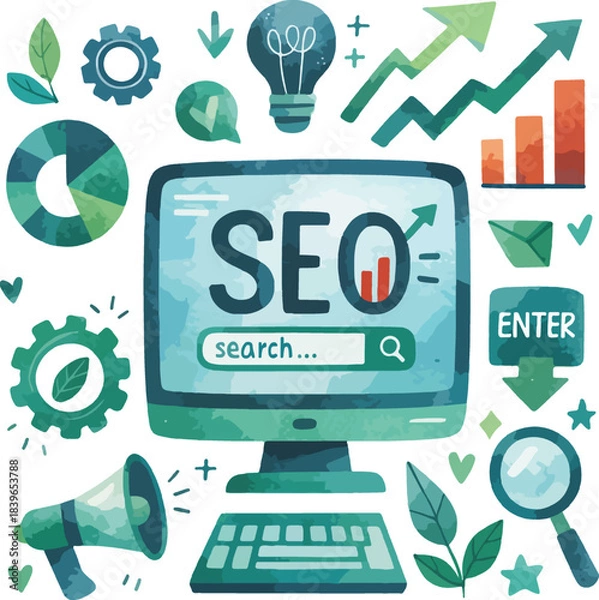 Obraz Search Engine Optimization (SEO) Concept Illustration