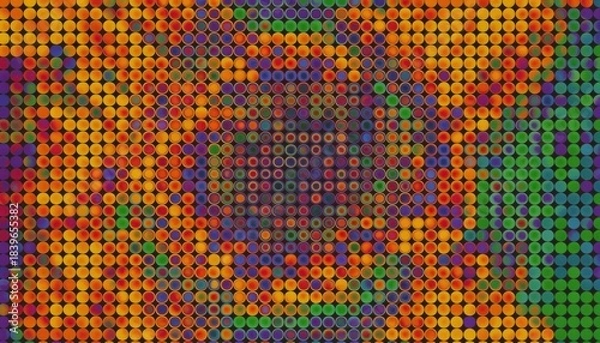 Fototapeta Colorful Abstract Dot Pattern Spiral