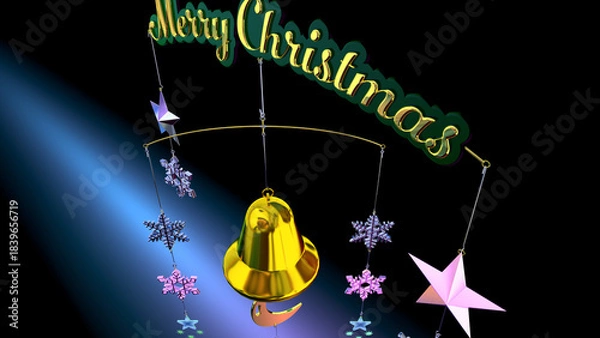 Obraz クリスマスのモビールをイメージした 3D画像