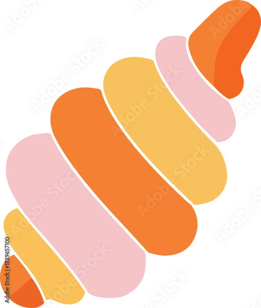 Fototapeta Colorful Flat Design Spiral Shell or Twisted Confection
