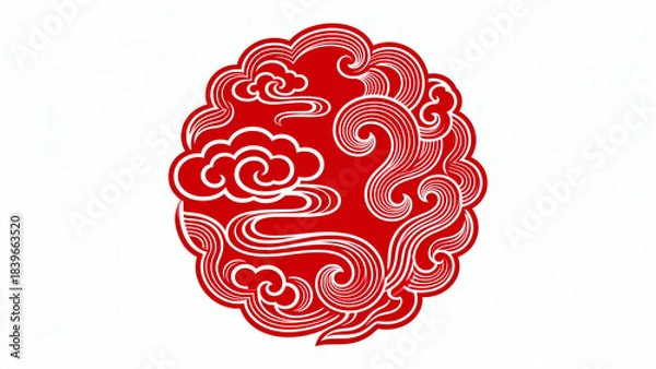 Obraz Chinese traditional auspicious cloud pattern background image
