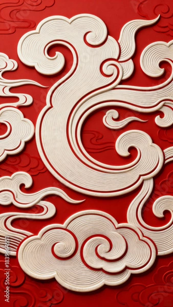 Obraz Chinese traditional auspicious cloud pattern background image
