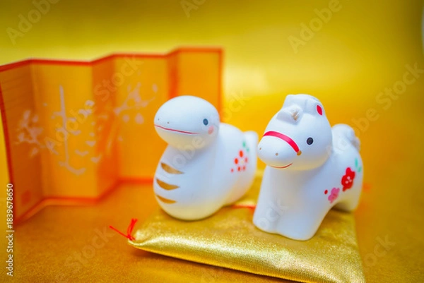 Obraz 巳と午の干支飾り