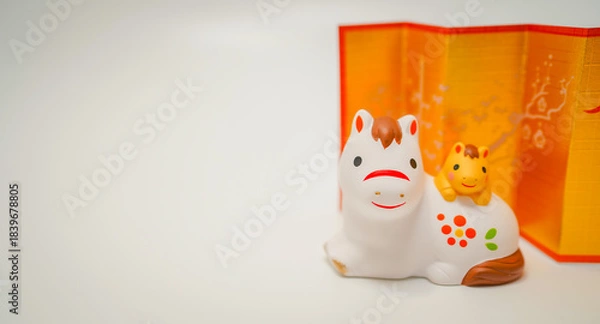 Obraz 午年のお正月素材（年賀状素材）