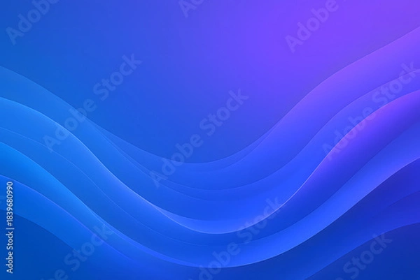 Obraz Abstract Blue and Purple Wave Gradient Background Design