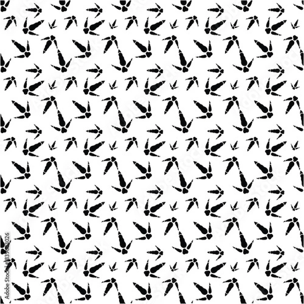 Obraz Emu Paw Print Background – Trendy Bird Track Vector Pattern,Emu Paw Print Minimal Pattern Background Vector