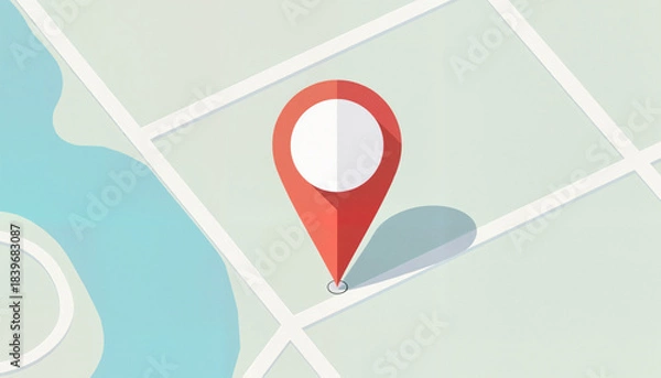 Obraz Map marker pin on empty map background
