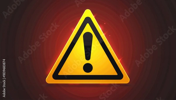 Obraz Warning sign on abstract red background
