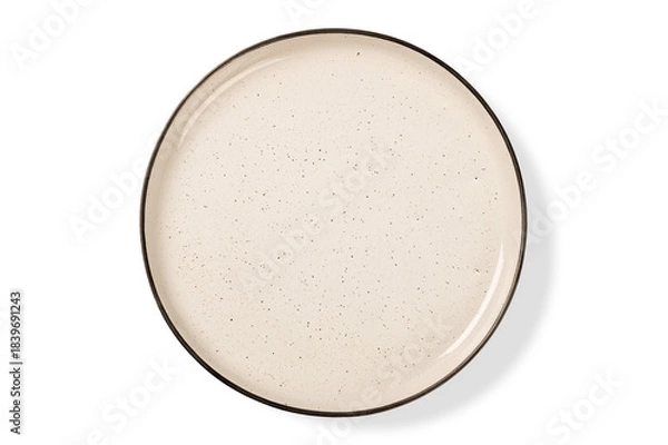 Obraz Empty ceramic round plate isolated on white background. Top view
