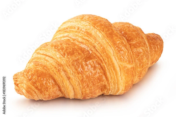 Obraz Close up Croissant isolated on white background.