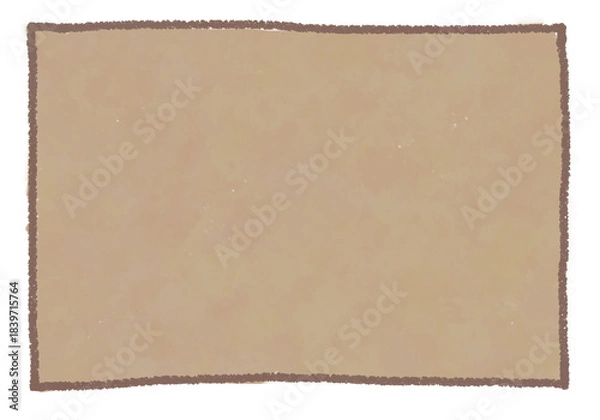 Obraz シンプルな茶色の背景付き囲み枠（クレヨンタッチ）