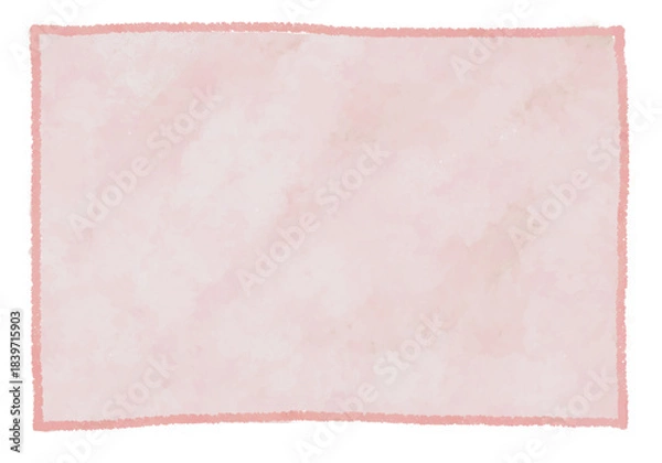 Obraz シンプルなピンクの背景付き囲み枠（クレヨンタッチ）