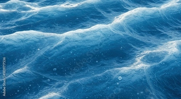 Obraz Close-up of Dynamic Ocean Waves with Bubbles