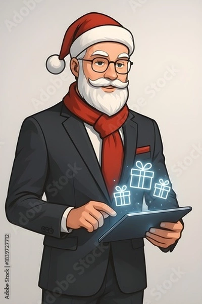 Obraz Tech CEO Santa Corporate Mascot