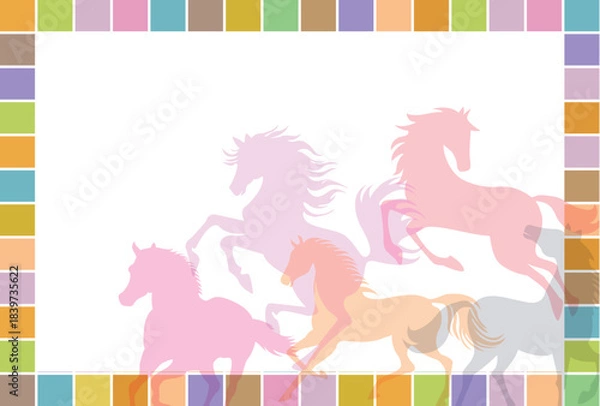 Obraz 午　年賀状　干支　背景