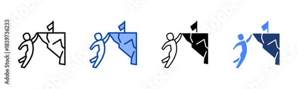 Fototapeta Determination icon set multiple style collection