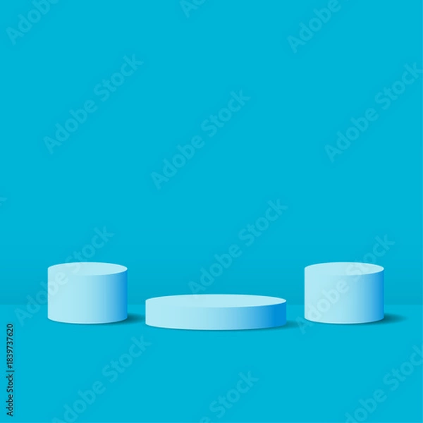 Obraz 3D Blue Minimalist Product Display Podium