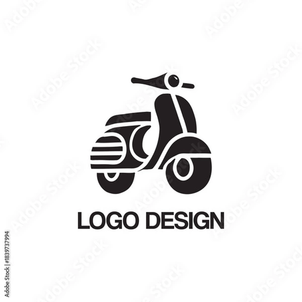 Fototapeta scooter logo design template