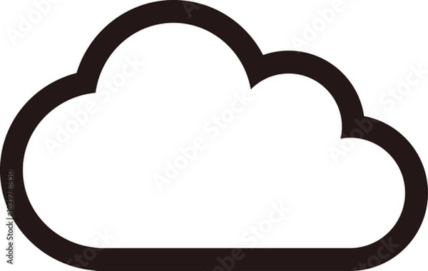 Obraz 線画の雲アイコン　クラウド