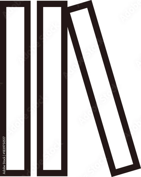 Obraz 線画の立てかけた本アイコン