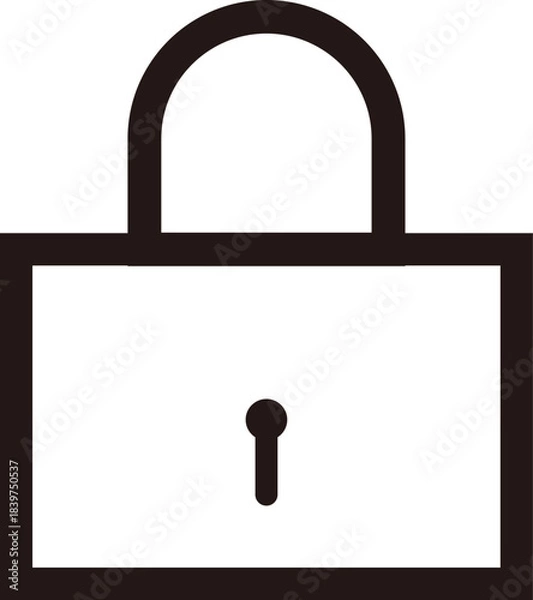 Obraz 線画の錠前アイコン