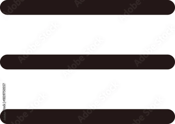 Obraz 線画の三本線アイコン