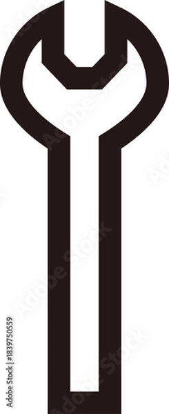 Obraz 線画のスパナアイコン