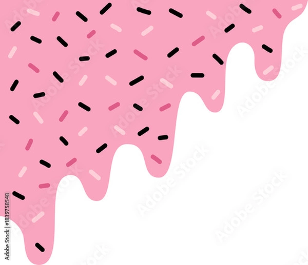 Fototapeta Dripping Strawberry Cream with Sprinkles