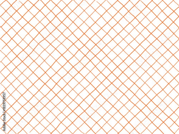 Obraz 手描き背景　チェック　オレンジ