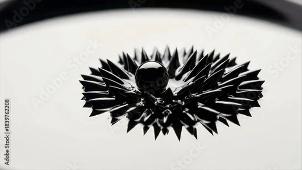 Fototapeta Magnetic Fluid Dynamics Close-Up Science Illustration