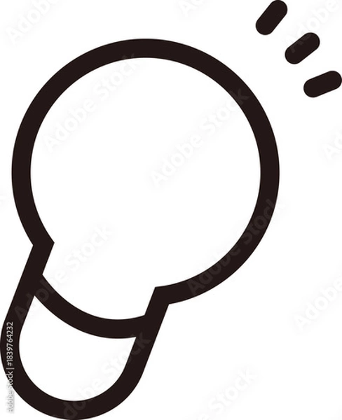 Obraz 電球をシンプルに表現した線画アイコン