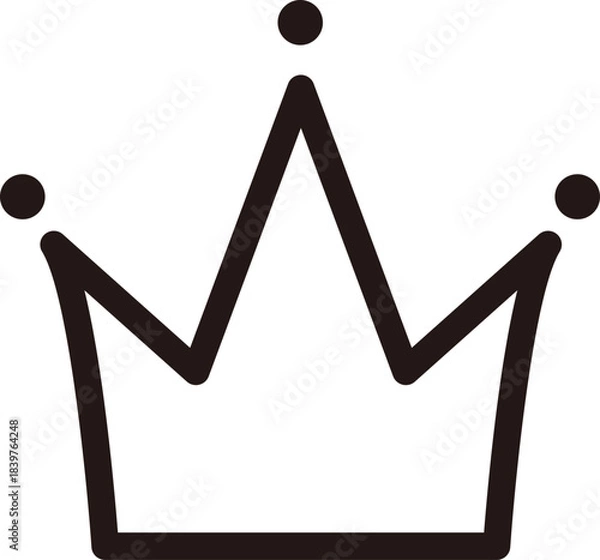 Obraz 王冠をシンプルに描いた線画アイコン