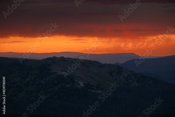 Obraz Orange Sunset Over The Never Summer Mountains