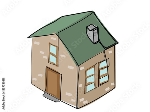 Obraz House in a continuous line pattern.