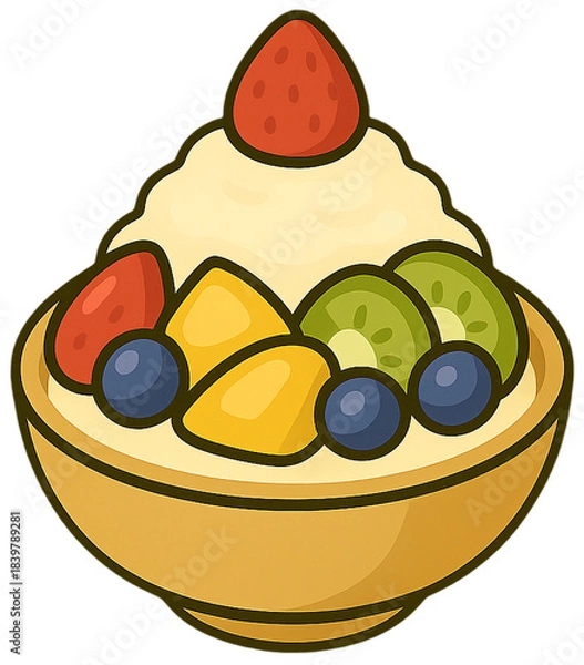 Obraz Fruit Shaved Ice Illustration