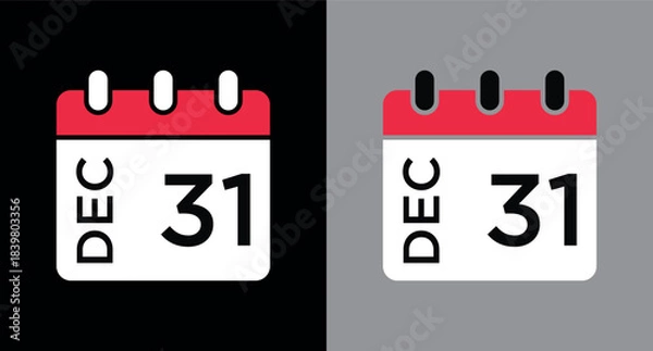 Obraz calendar - December 31 icon illustration isolated vector sign symbol