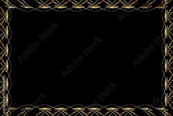 Fototapeta Simple Background Frame, Unique Background, Black Color Background and Amazing Background, Unique Design, Golden and Black 