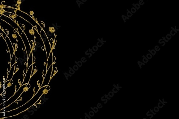 Fototapeta Simple Background Frame, Unique Background, Black Color Background and Amazing Background, Golden and Black, Unique Design 