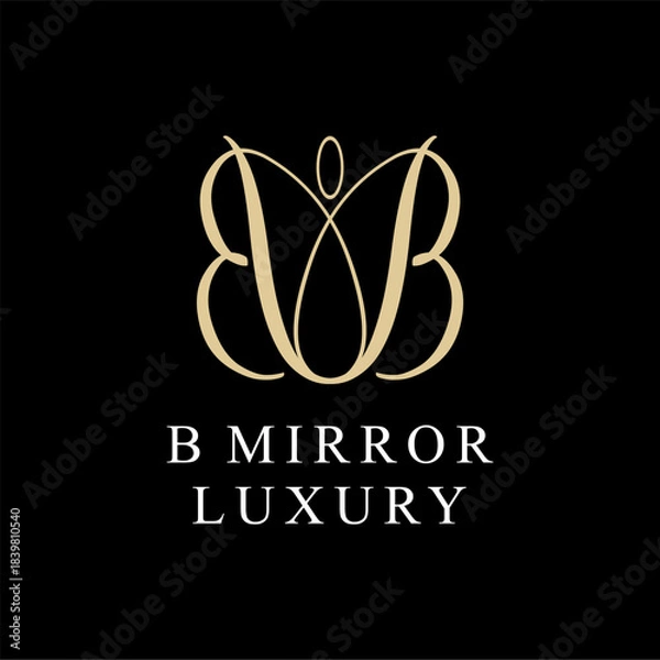 Obraz B mirror buterfly logo vector image