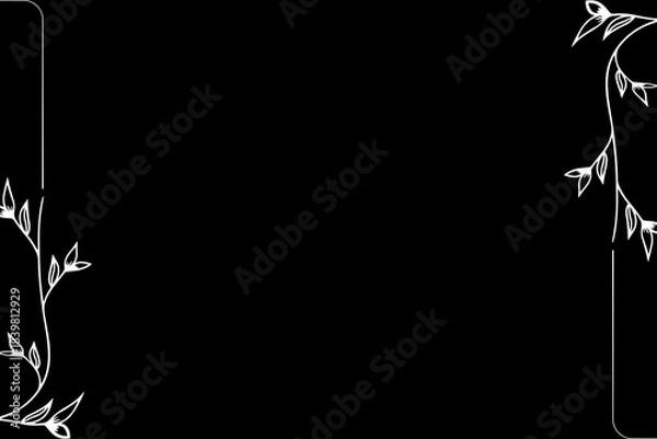 Fototapeta Simple Background Frame, Unique Background, Black and White Color Background, Unique Design Background