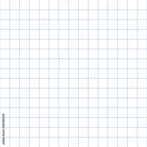 Obraz Simple School Blue Graph Paper Grid: Seamless Repeating Squared Notebook Background Design for Math, Drafting, or Technical Use.