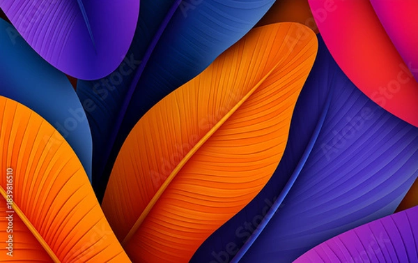 Fototapeta Vibrant abstract leaves background leaf texture design