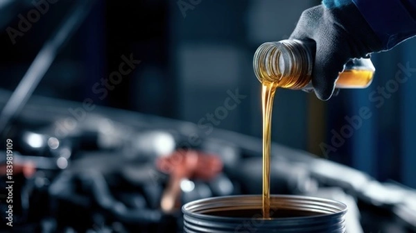 Obraz Oil pouring engine