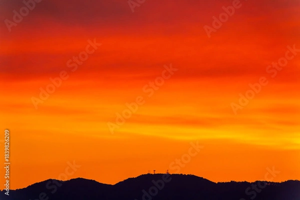 Obraz 赤く染まる空