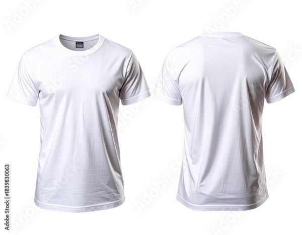 Fototapeta Mock up White t shirt front and back view, Ready for your mock up design transparent