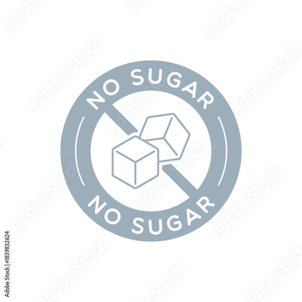 Fototapeta Vector Round No Sugar Label
