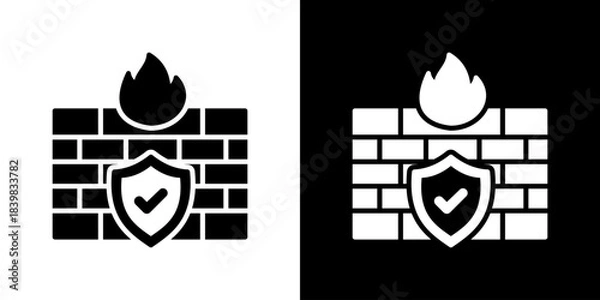 Obraz Firewall Icon Flat Style Vector Illustration