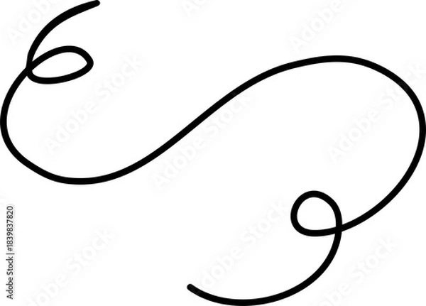 Obraz Spiral line doodle style. Design elements