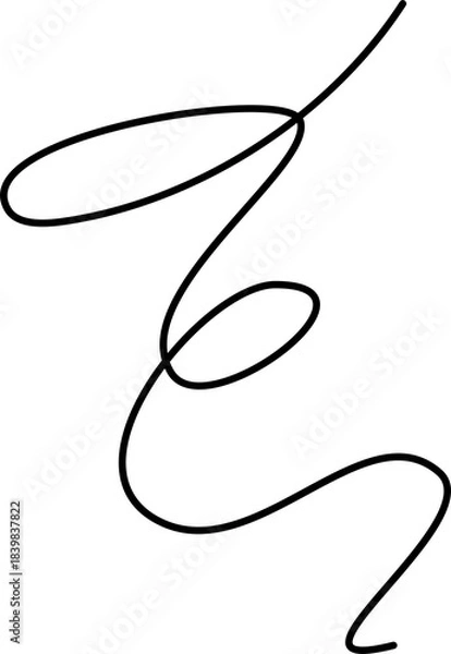 Obraz Spiral line doodle style. Design elements